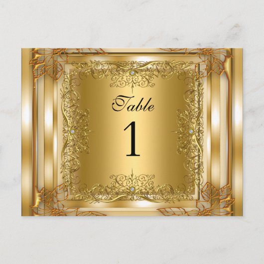 Tischnummer Sitzplätze Platzkarten Gold (Vorderseite)