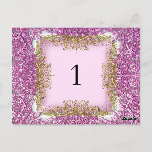 Tischnummer Sitzplätze Platzkarten Rosa Gold