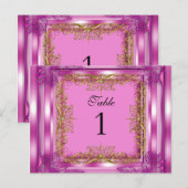 Tischnummer Sitzplatzkarten Gold Pink (Vorne/Hinten)