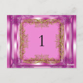 Tischnummer Sitzplatzkarten Gold Pink (Rückseite)