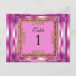 Tischnummer Sitzplatzkarten Gold Pink