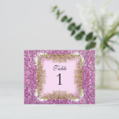 Tischnummer Sitzplatzkarten Rosa Gold (Stehend Vorderseite)
