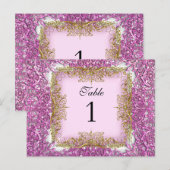 Tischnummer Sitzplatzkarten Rosa Gold (Vorne/Hinten)