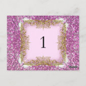 Tischnummer Sitzplatzkarten Rosa Gold (Rückseite)