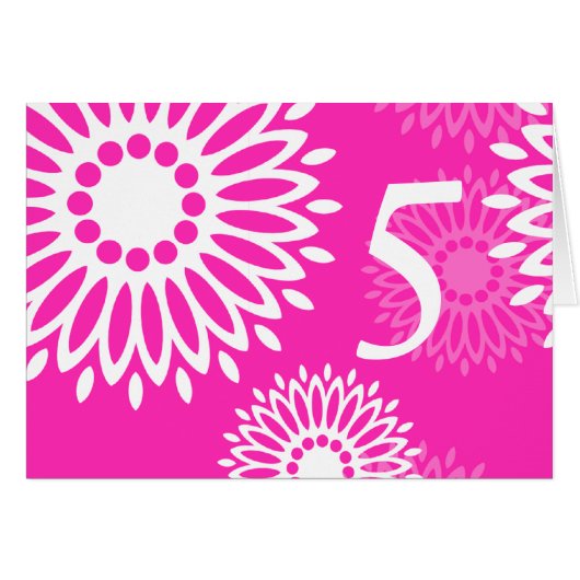 Tischnummer : Sommerrosa Blume (Vorderseite (Horizontal))