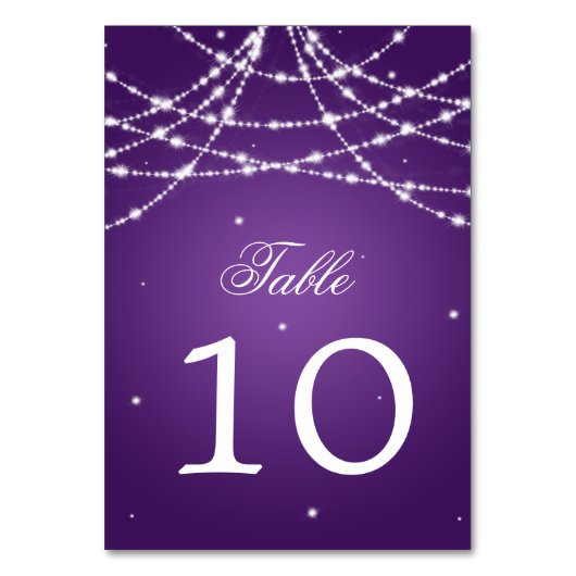 Tischnummer Sparkling String Lila (Rückseite)
