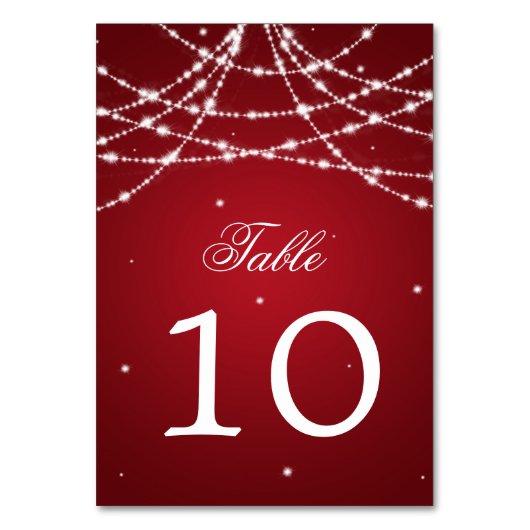 Tischnummer Sparkling String Red (Vorderseite)