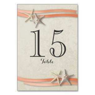 Tischnummer Starfish and Coral Ribbon