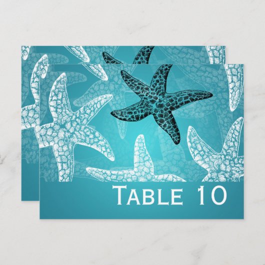 Tischnummer Starfish Blue (Vorne/Hinten)