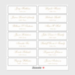 Tischnummer-Stick für Hochzeitgäste der Platzkarte Aufkleber<br><div class="desc">Einfach zu personalisieren,  Namen und Tischnummern / individuelle Hochzeit Platzkarte Tischnummern und Namen.</div>