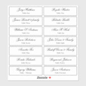 Tischnummer-Stick für Hochzeitgäste der Platzkarte Aufkleber (Blatt)