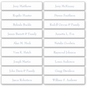 Tischnummer-Stick für Hochzeitgäste der Platzkarte Aufkleber