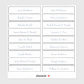 Tischnummer-Stick für Hochzeitgäste der Platzkarte Aufkleber (Blatt)