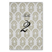 Tischnummer Tan und White Block (Rückseite)