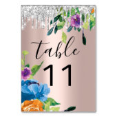 Tischnummer Tropfen Hochzeit der Silver Navy Rose (Rückseite)