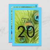 Tischnummer Türkis Blau und Limon Pfau (Vorne/Hinten)