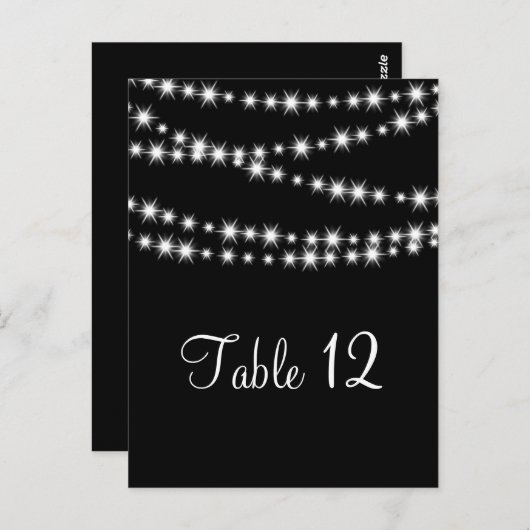 Tischnummer Twinkle Lights (schwarz) (Vorne/Hinten)