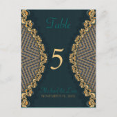 Tischnummer und Menü aquamarin+Gold Spitzenklasse (Vorderseite)