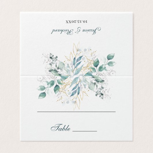 Tischnummer und Name Platzkarten (Außenseite Aufgefaltet)