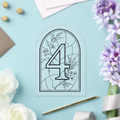 Tischnummer Vier im Stil von Bleiglas (Insitu (Hochzeit))
