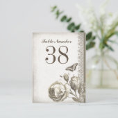 Tischnummer Vintage Karten (Stehend Vorderseite)