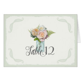 Tischnummer-Vintages rustikales Blumenmaurer-Glas