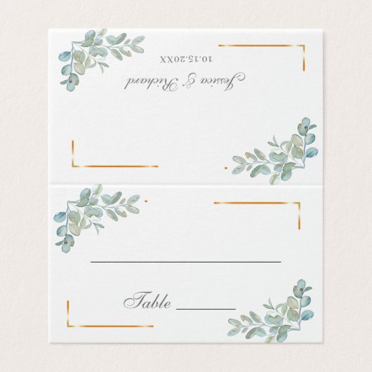 Tischnummer von Aquarellen und Platzkarten (Außenseite Aufgefaltet)