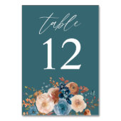 Tischnummer von Beige & Dusty Blue Floral - Aquama (Rückseite)