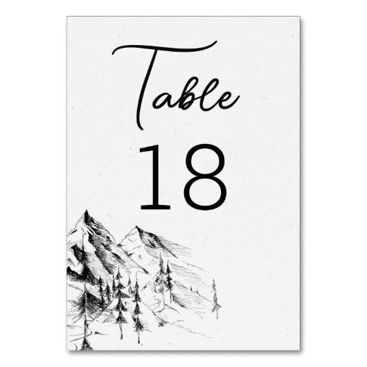 Tischnummer von Bergwald (Rückseite)