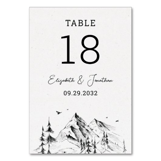 Tischnummer von Bergwald (Vorderseite)