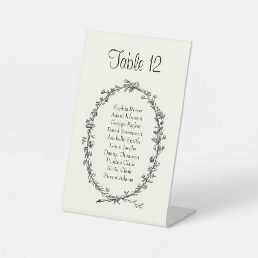 Tischnummer von Elfenbein und Kranken Sockelschild (Vorderseite)