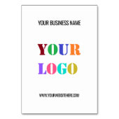 Tischnummer von Firmenlogo (Vorderseite)