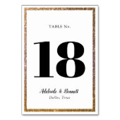 Tischnummer von Gold-Glitzer-Rahmen (Vorderseite)