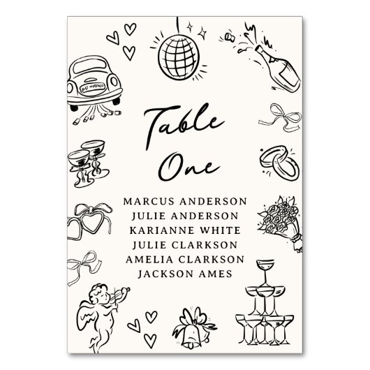 Tischnummer von Hand Drawn Doodles (Rückseite)