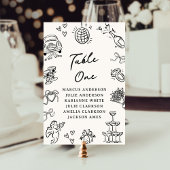 Tischnummer von Hand Drawn Doodles