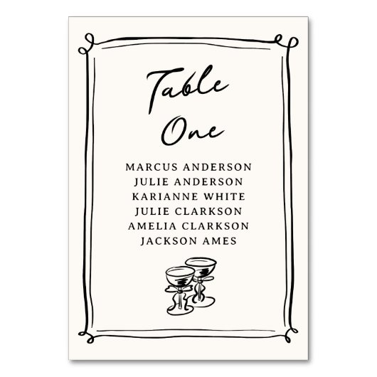 Tischnummer von Hand Drawn Doodles (Vorderseite)