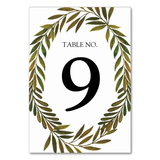Tischnummer von handbemalten Blätter (Vorderseite)