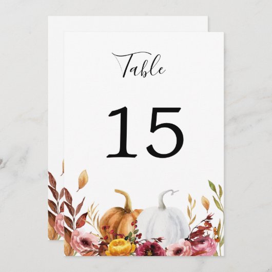 Tischnummer von Herbstpumpen (Vorne/Hinten)