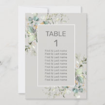 Tischnummer von Pergament- und grünen Blätter