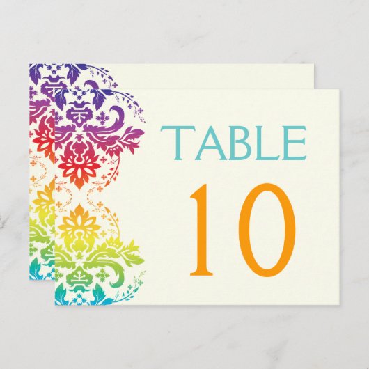 Tischnummer von Regenbogenfarben (Vorne/Hinten)