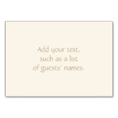 Tischnummer von stilisierten Tan- und Braunblumenb (Rückseite)