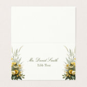 Tischnummer von Vintagen Wildblumen Platzkarten (Außenseite Aufgefaltet)