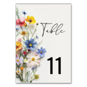 Tischnummer von Wildblumen (Rückseite)
