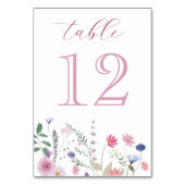 Tischnummer von Wildblumen (Rückseite)