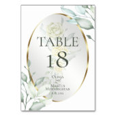 Tischnummer | Wasserfarbe Elfenbeingelbe Rose (Vorderseite)