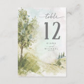 Tischnummer Wasserfarbe Landschaft Sage Green ID78 (Rückseite)