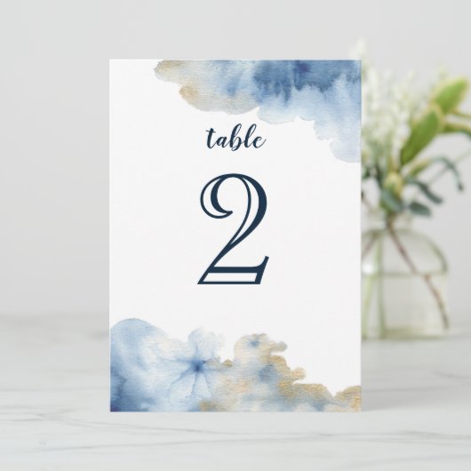 Tischnummer Wasserfarbe Lux (Stehend Vorderseite)