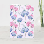 Tischnummer Wasserfarbe Rosa und Blaue Hydrangea (Rückseite)
