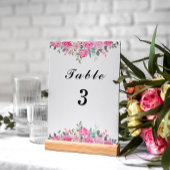 Tischnummer Wasserfarben Rosa Blumenmuster