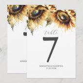Tischnummer Wasserfarben Sonnenblumen (Vorne/Hinten)